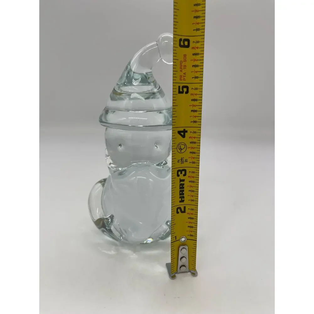 Christmas Art Glass Santa Claus Clear Glass 6